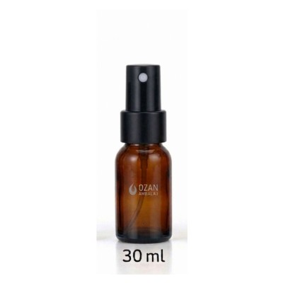 30 ml Amber Cam �i�e Siyah Metal Parmak Sprey