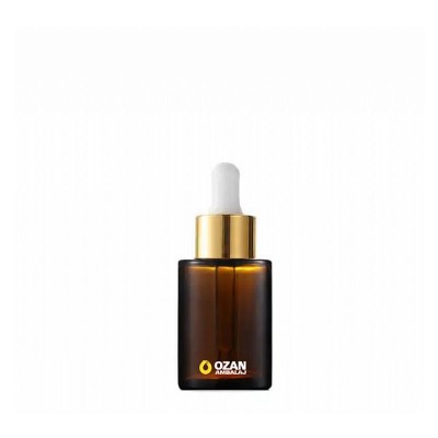 30 ml Amber Silindir Cam �i�e Gold Damlal�kl� 