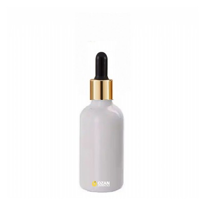 30 ml Beyaz Cam �i�e Gold Siyah Damlal�k Toptan �thal