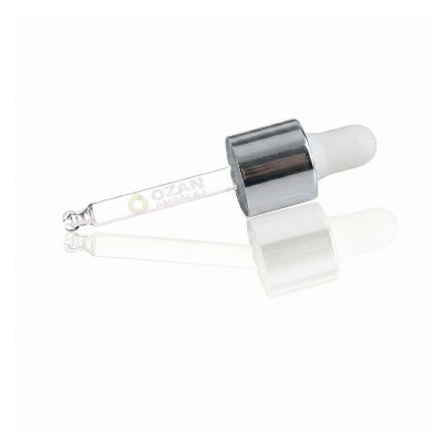 30 ml Cam Damlal�k G�m�� Metal Kapak Beyaz Lastik Toptan