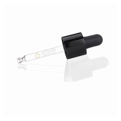 30 ml Cam Damlal�k Siyah Metal Kapak Siyah Lastik Toptan