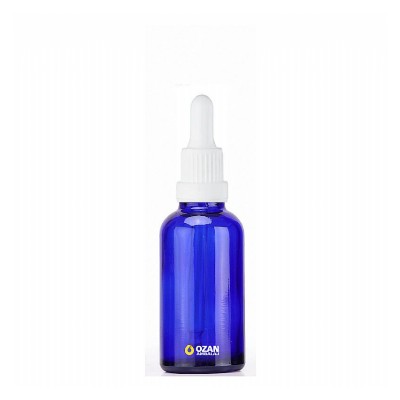 30 ml Mavi Cam �i�e Beyaz Kilitli Damlal�k