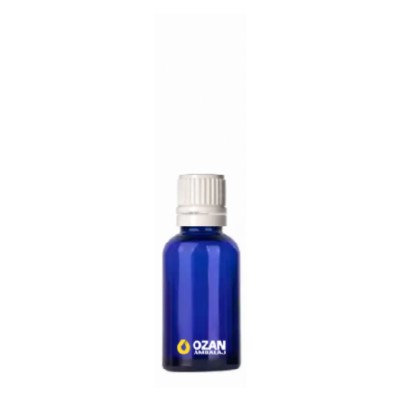 30 ml Mavi Cam �i�e Euro Beyaz Kilitli ��ten Damlal�k