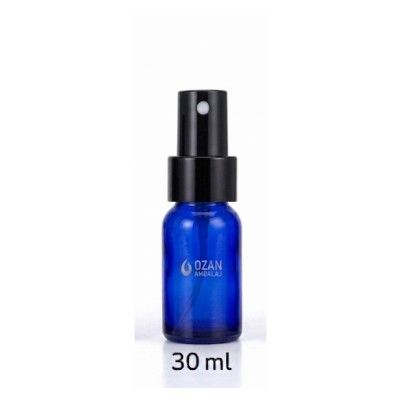 30 ml Mavi Cam �i�e Siyah Metal Parmak Sprey