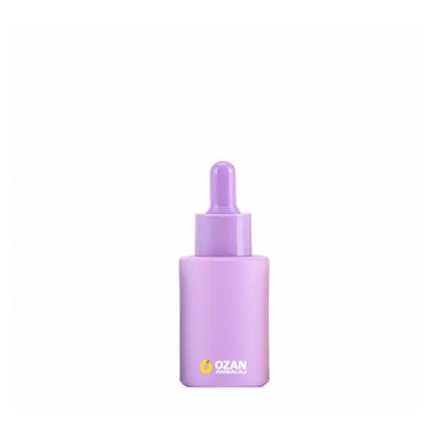 30 ml Mor Boyal� Silindir Cam �i�e Mor Damlal�kl� Toptan