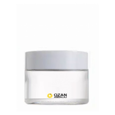 30 ml �effaf Cam Krem Kavanozu Beyaz Kapak Toptan