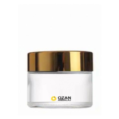 30 ml �effaf Cam Krem Kavanozu Gold Kapak Toptan