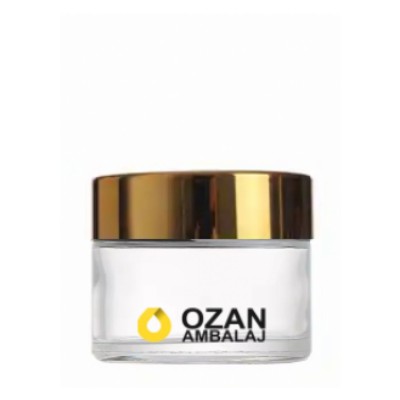 30 ml �effaf Krem Kavanozu Beyaz �� T�pal� Gold Contal� Kapak