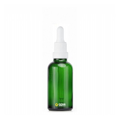30 ml Ye�il Cam �i�e Beyaz Kilitli Damlal�k