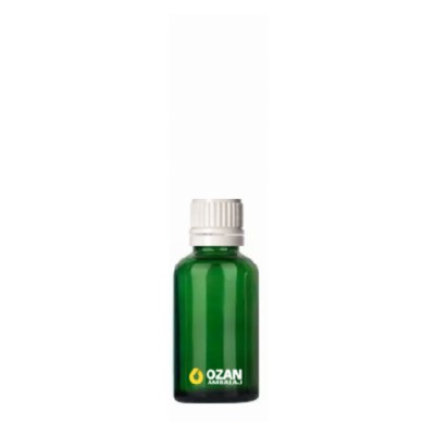 30 ml Ye�il Cam �i�e Euro Beyaz Kilitli ��ten Damlal�k