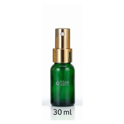 30 ml Ye�il Cam �i�e Gold Parmak Sprey