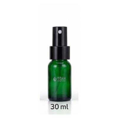 30 ml Ye�il Cam �i�e Siyah Metal Parmak Sprey