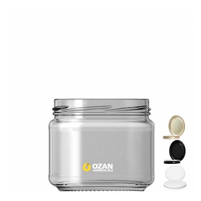 300 ml Pa�abah�e �effaf Konserve Kavanozu Metal Kapakl�