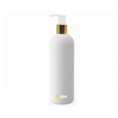 330 ml Beyaz Polietilen �i�e Gold Pompal� Boston HDPE �i�e