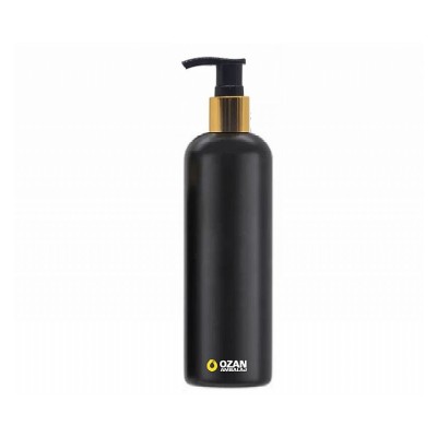 330 ml Siyah Polietilen �i�e Gold Pompal� Boston HDPE �i�e
