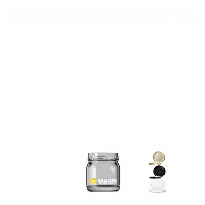 40 ml Pa�abah�e �effaf Konserve Kavanozu Metal Kapakl�