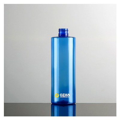 400 ml A��k Mavi Silindir K�t Plastik Pet �i�e Siyah Mini Trigger Sprey ve  Siyah Fliptop