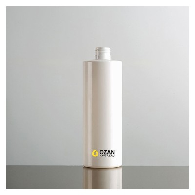 400 ml Beyaz Silindir K�t Plastik Pet �i�e Beyaz Mini Trigger Sprey ve  Beyaz Fliptop