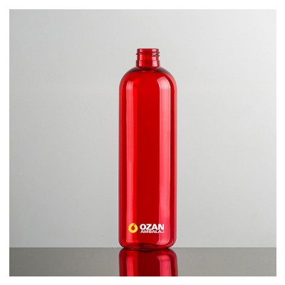 400 ml K�rm�z� Boston Yuvarlak Plastik Pet �i�e Siyah Mini Trigger Sprey ve  Siyah Disctop