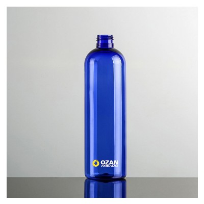 400 ml Mavi Boston Yuvarlak Plastik Pet �i�e Siyah Mini Trigger Sprey ve  Siyah Disctop