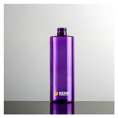 400 ml Mor Silindir K�t Plastik Pet �i�e Siyah Mini Trigger Sprey ve  Siyah Fliptop