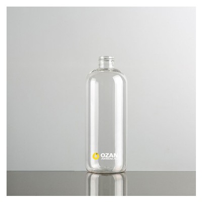 400 ml �effaf K�sa Boston Yuvarlak Plastik Pet �i�e Beyaz Mini Trigger Sprey ve Beyaz Losyon Pompasi