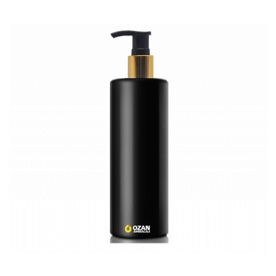 400 ml Siyah Polietilen �i�e Gold Siyah Pompal� Silindir HDPE �i�e