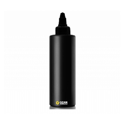 400 ml Siyah Polietilen �i�e Siyah Asans�r Kapakl� Silindir HDPE �i�e