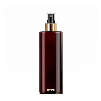 400 ml Toptan Amber Silindir Pet �i�e Gold Siyah Parmak Spreyli