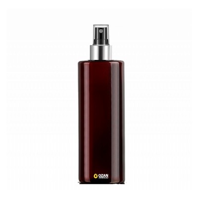 400 ml Toptan Amber Silindir Pet �i�e G�m�� Siyah Parmak Spreyli
