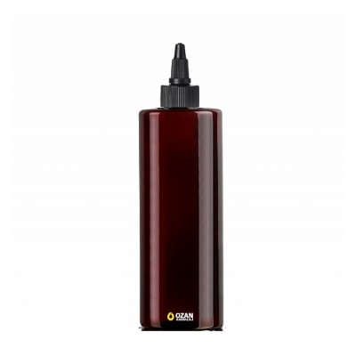 400 ml Toptan Amber Silindir Pet �i�e Siyah Asans�r Kapak