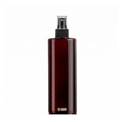400 ml Toptan Amber Silindir Pet �i�e Siyah Parmak Spreyli 