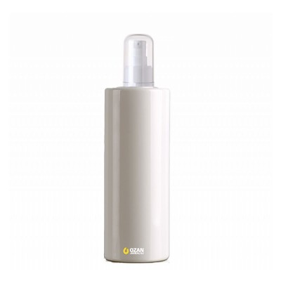 400 ml Toptan Beyaz Silindir Pet �i�e Beyaz Krem Pompas�