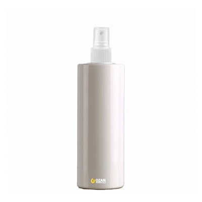 400 ml Toptan Beyaz Silindir Pet �i�e Beyaz Parmak Spreyli 