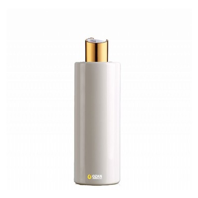 400 ml Toptan Beyaz Silindir Pet �i�e Gold Beyaz Disctop Kapak