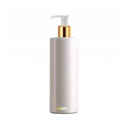 400 ml Toptan Beyaz Silindir Pet �i�e Gold Beyaz Losyon S�v� Sabun Pompas�