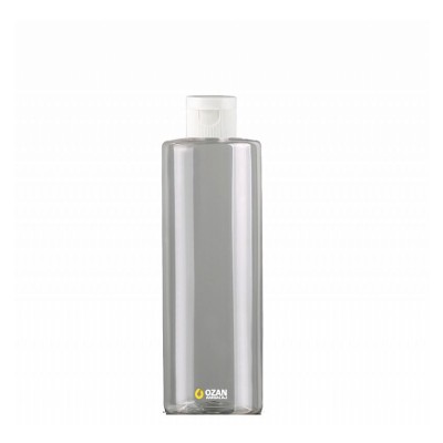 400 ml Toptan �effaf Silindir Pet �i�e Beyaz Fliptop Kapak