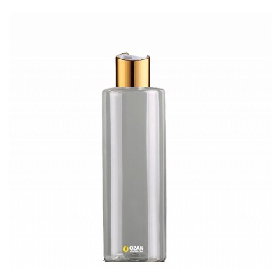 400 ml Toptan �effaf Silindir Pet �i�e Gold Beyaz Disctop Kapak