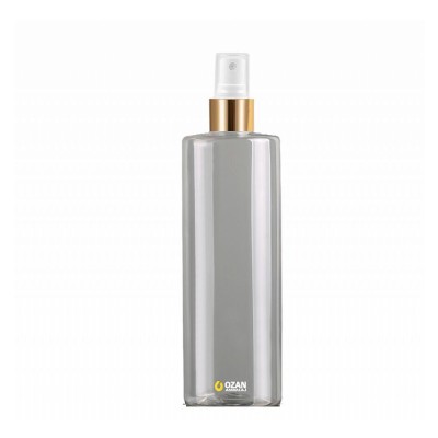 400 ml Toptan �effaf Silindir Pet �i�e Gold Beyaz Parmak Spreyli