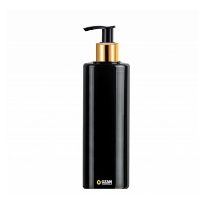 400 ml Toptan Siyah Silindir Pet �i�e Gold Siyah Losyon S�v� Sabun Pompas�