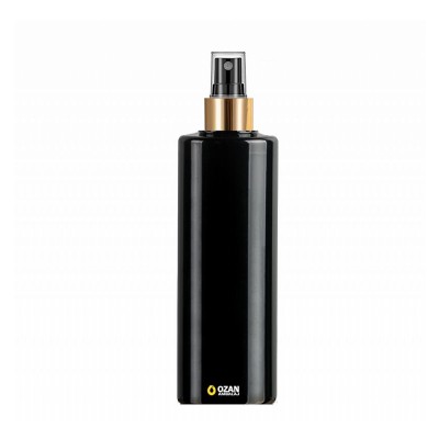400 ml Toptan Siyah Silindir Pet �i�e Gold Siyah Parmak Spreyli