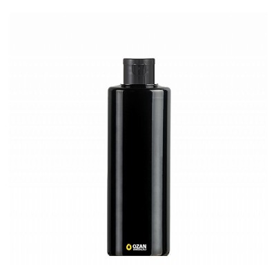 400 ml Toptan Siyah Silindir Pet �i�e Siyah Fliptop Kapak