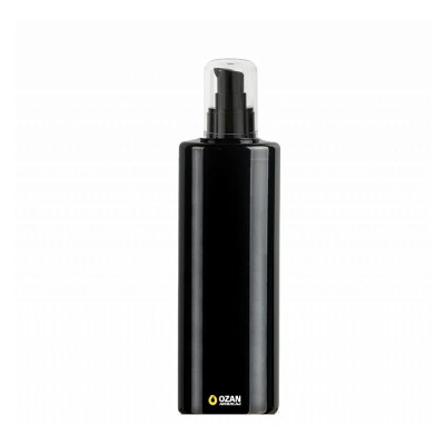 400 ml Toptan Siyah Silindir Pet �i�e Siyah Krem Pompas�