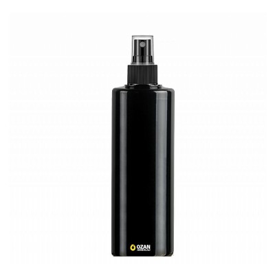 400 ml Toptan Siyah Silindir Pet �i�e Siyah Parmak Spreyli 