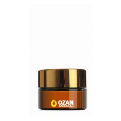 5 ml Amber Cam Krem Kavanozu Gold Kapak Toptan