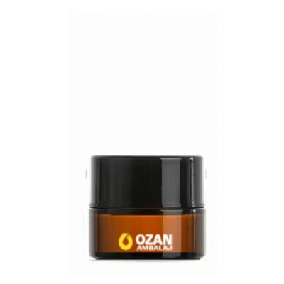 5 ml Amber Cam Krem Kavanozu Siyah Kapak Toptan