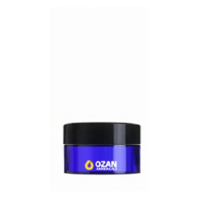 5 ml Mavi Cam Krem Kavanozu Siyah Kapak Toptan