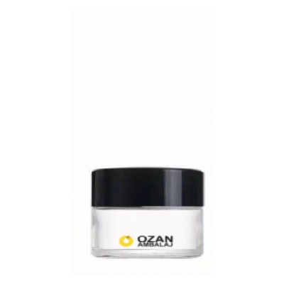 5 ml �effaf Cam Krem Kavanozu Siyah Kapak Toptan