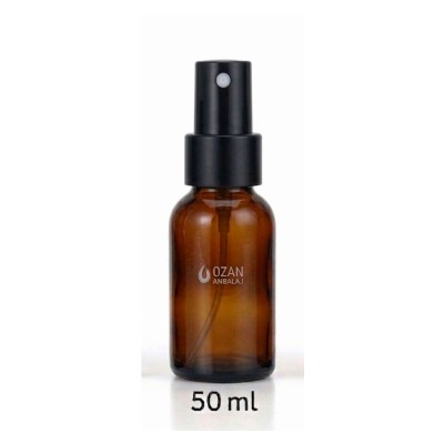 50 ml Amber Cam �i�e Siyah Metal Parmak Sprey