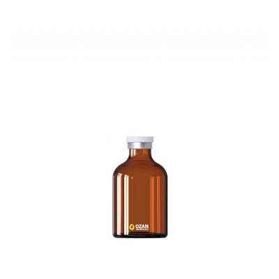 50 ml Amber Penisilin Cam �i�e Beyaz Flip Off Kapak Toptan